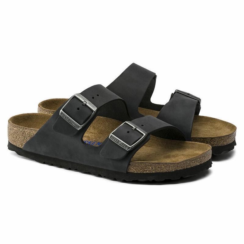 Birkenstock Soft Footbed Oiled Læder Arizona Herre Sort | DK 250VRW